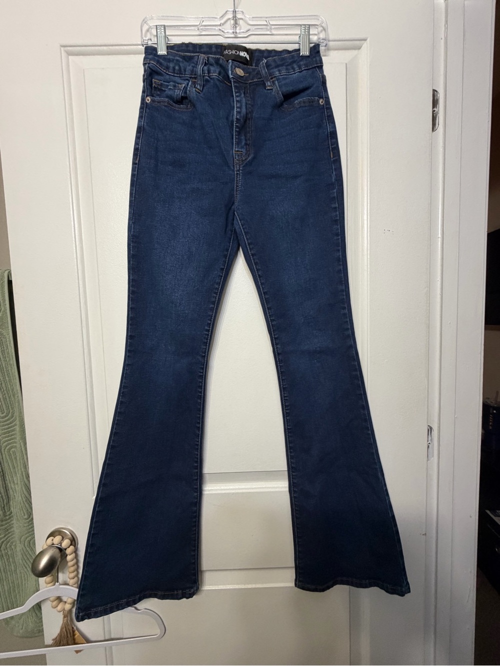 Fashion Nova Women's Dark Blue Flare Jeans